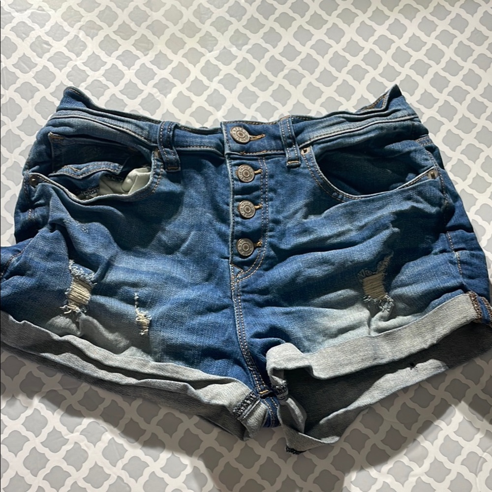 Denim Button-Up Women's Shorts
